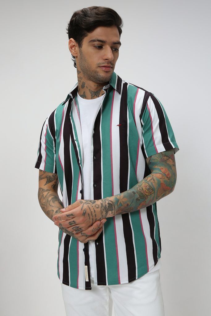 Mufti resort stripe shirts for men